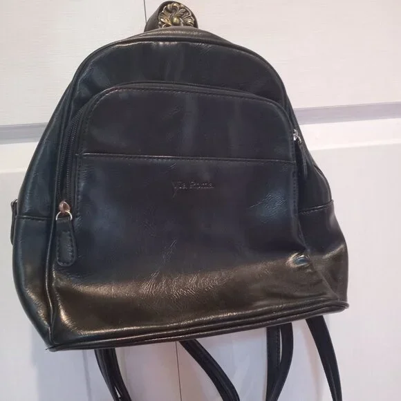 Via Roma Black Backpack - Picture 1 of 5